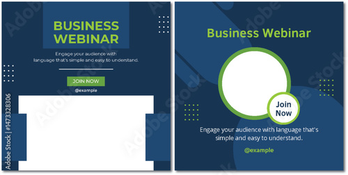 Promotional Template for a Business Webinar with Modern Abstract Design