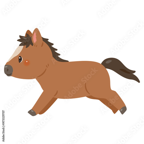走るウマの横視点イラスト