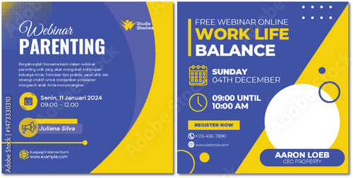 Parenting Webinar Advertisement Promoting Work Life Balance Information