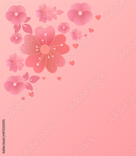 pink floral background with pink flowers