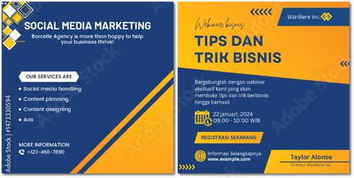 Elevate Business Success: Social Media Marketing and Webinar Promotion Design