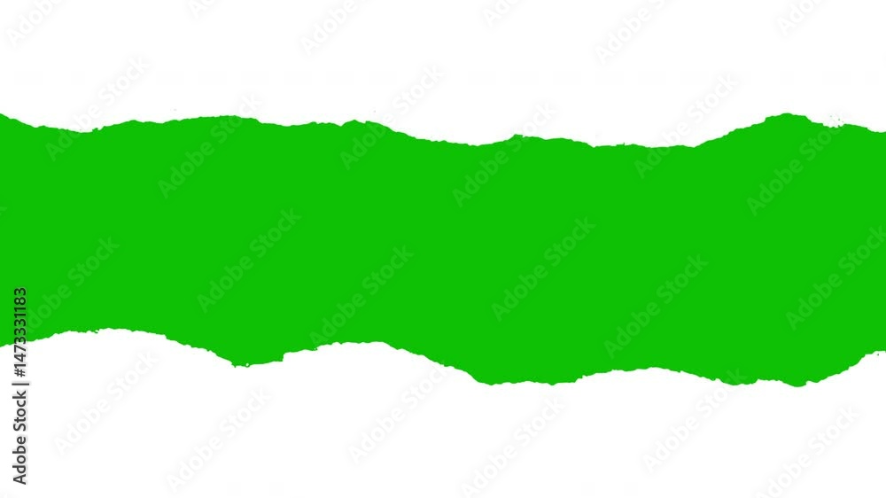 Two slideshow animation torn ripped paper transition on a green screen. title effect Slideshow motion graphic template.