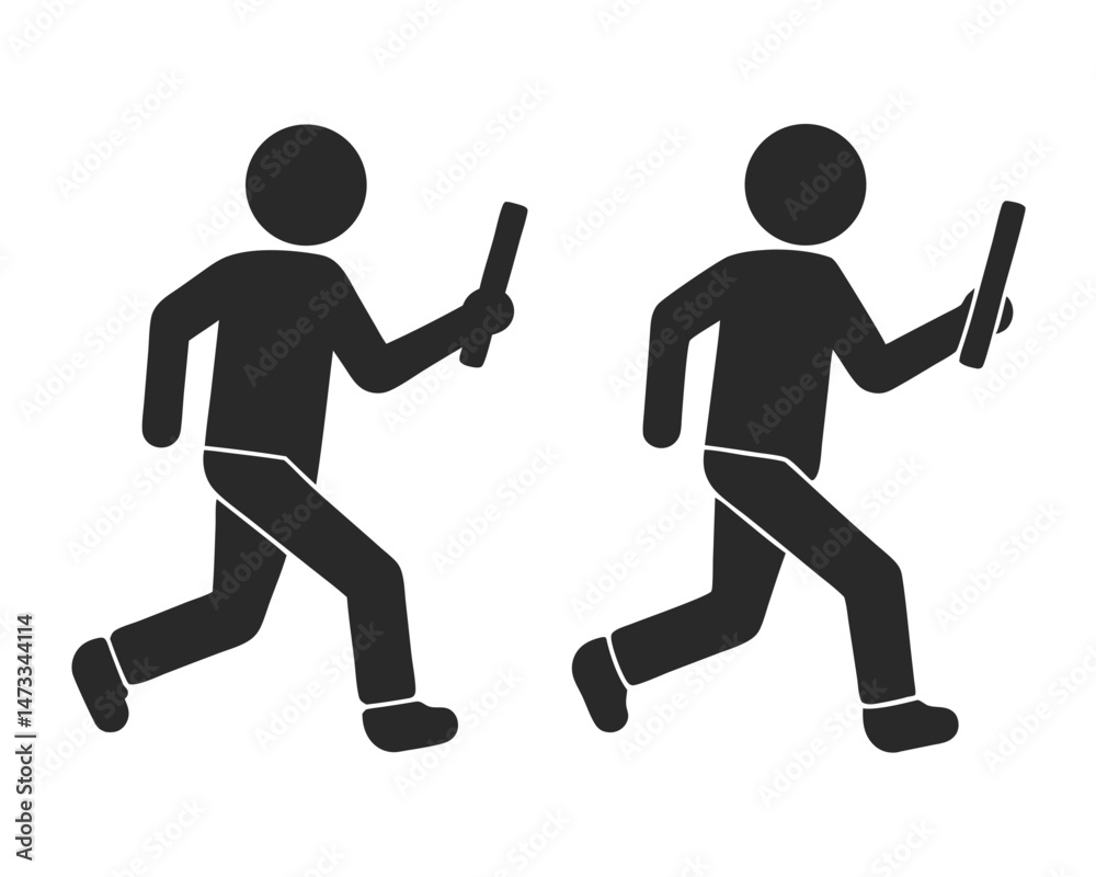 Fototapeta premium Relay Race silhouette vector illustration