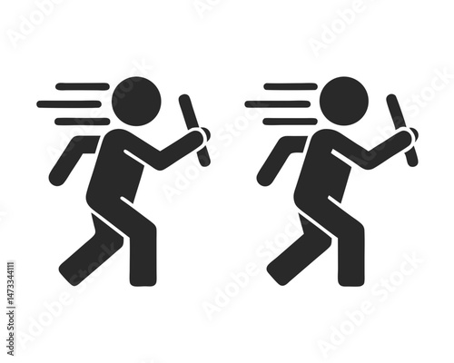 Relay Race icon silhouette vector illustration