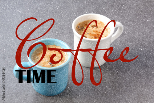 コーヒーをゆっくり楽しんでいる、Coffee Time（コーヒー時間）をイメージしたロゴマーク
