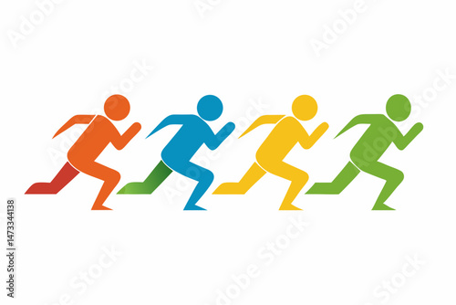 Relay Race silhouette vector illustration