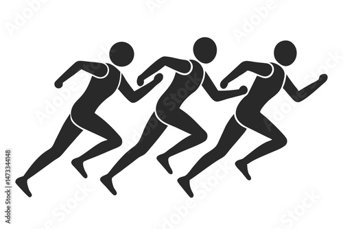Relay Race silhouette vector illustration