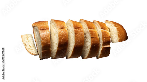 Sliced white bread isolated on a transparent background. PNG