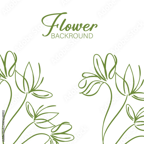 Simple Green Floral Background Design 