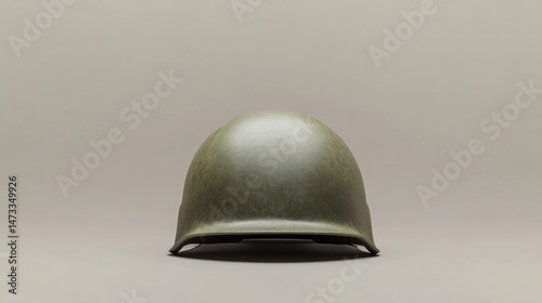 Olive drab military helmet