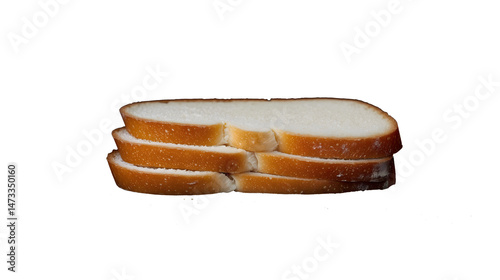 Sliced white bread isolated on a transparent background. PNG