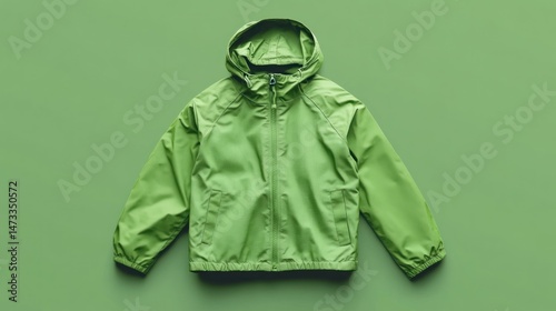 Bright green waterproof jacket