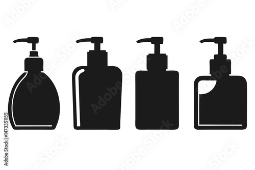 set of Hand Sanitizer silhouette vector illustration