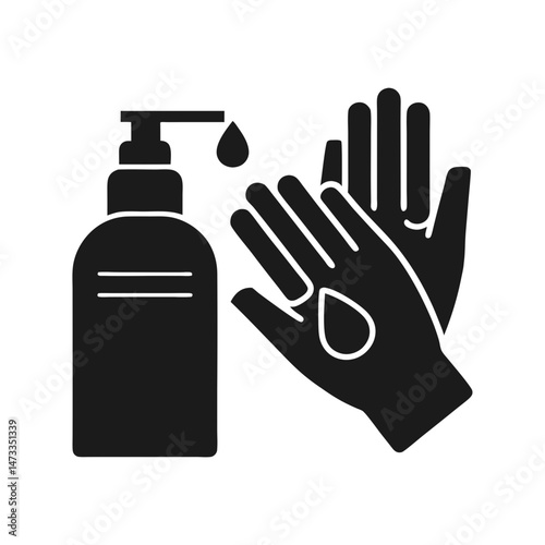 Hand Sanitizer icon silhouette vector illustration