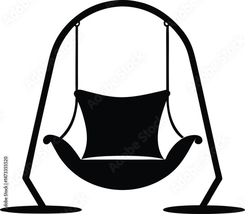 Swing con,Swing Chair Silhouette vector llustration