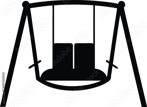 Swing con,Swing Chair Silhouette vector llustration