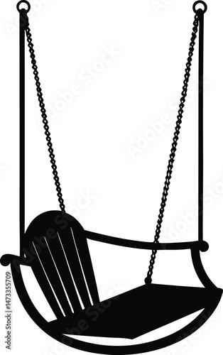 Swing con,Swing Chair Silhouette vector llustration