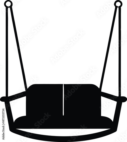 Swing con,Swing Chair Silhouette vector llustration