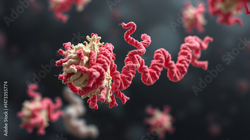 Cyclin G-associated kinase, known to be associated with focal adhesions. 3d rendering