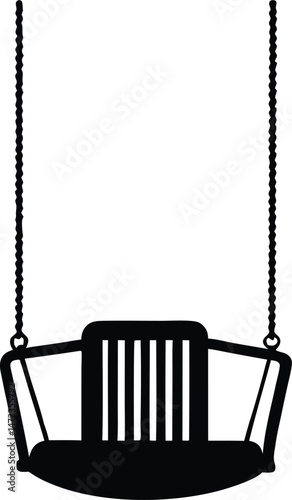 Swing con,Swing Chair Silhouette vector llustration