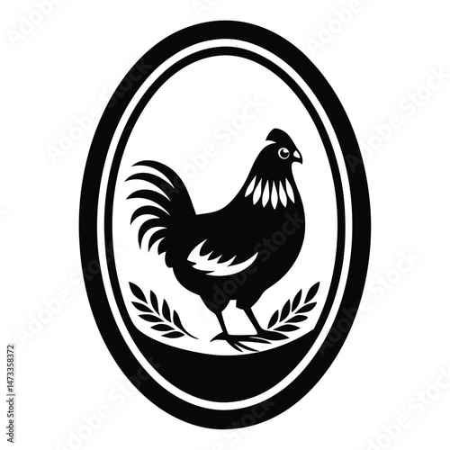 Chicken silhouette vector set on white background  