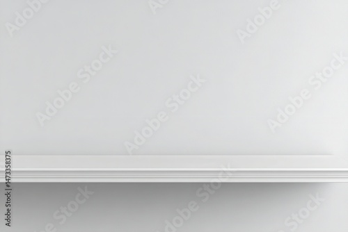 Wallpaper Mural Empty white shelf against a plain white wall.  A minimalist display space Torontodigital.ca