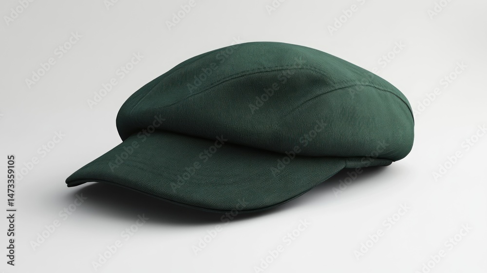 Dark green, flat cap with visor Dark green, flat cap with visor
