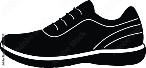 Running Shoe  simple silhouette  vector illustration