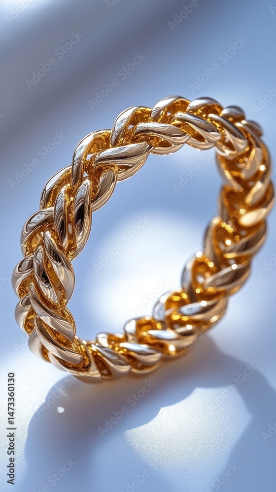 Obraz premium Luxurious Gold Rope Ring: A Close-Up