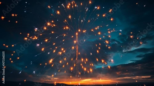 fireworks in the night sky
