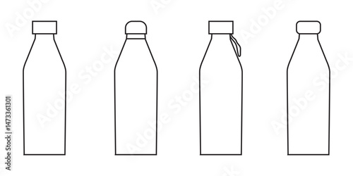 Bottle icon. Bottles wine icon. Bottle icon with different style, bottle alcohol sign and symbol. Vector illustration. EPS 10