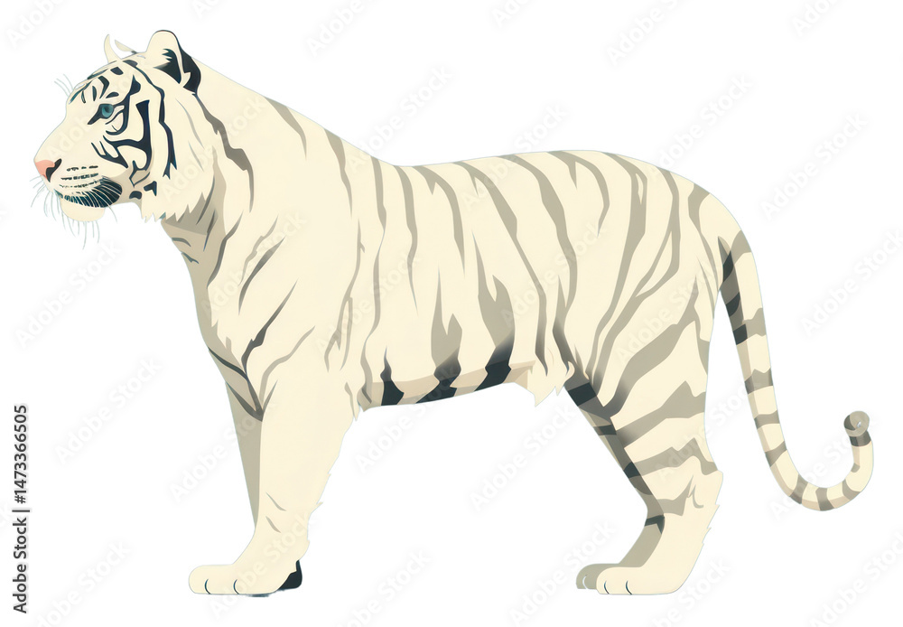 Fototapeta premium PNG White tiger wildlife animal mammal.