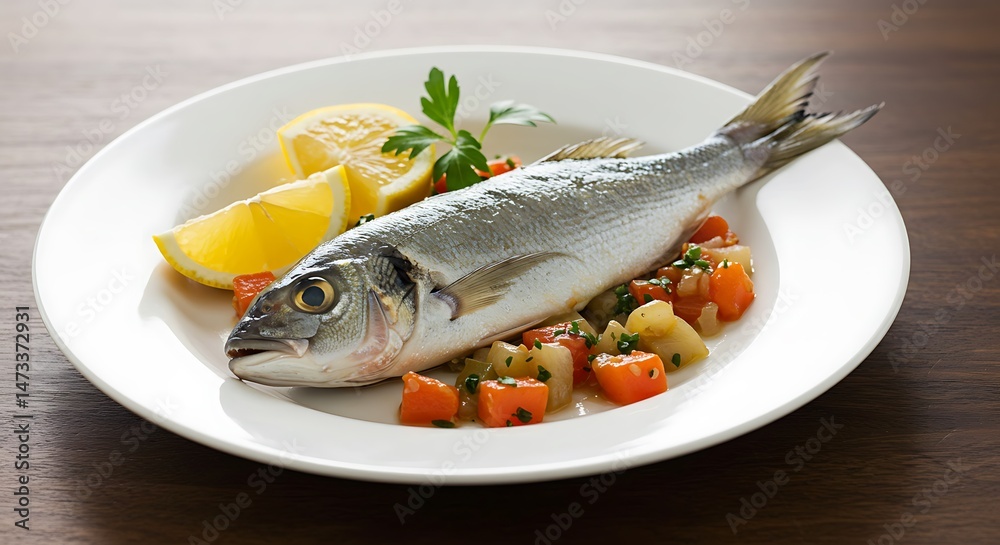 Roasted Sea Bass: Lemon, Herbs & Veggies Roasted Sea Bass: Lemon, Herbs & Veggies