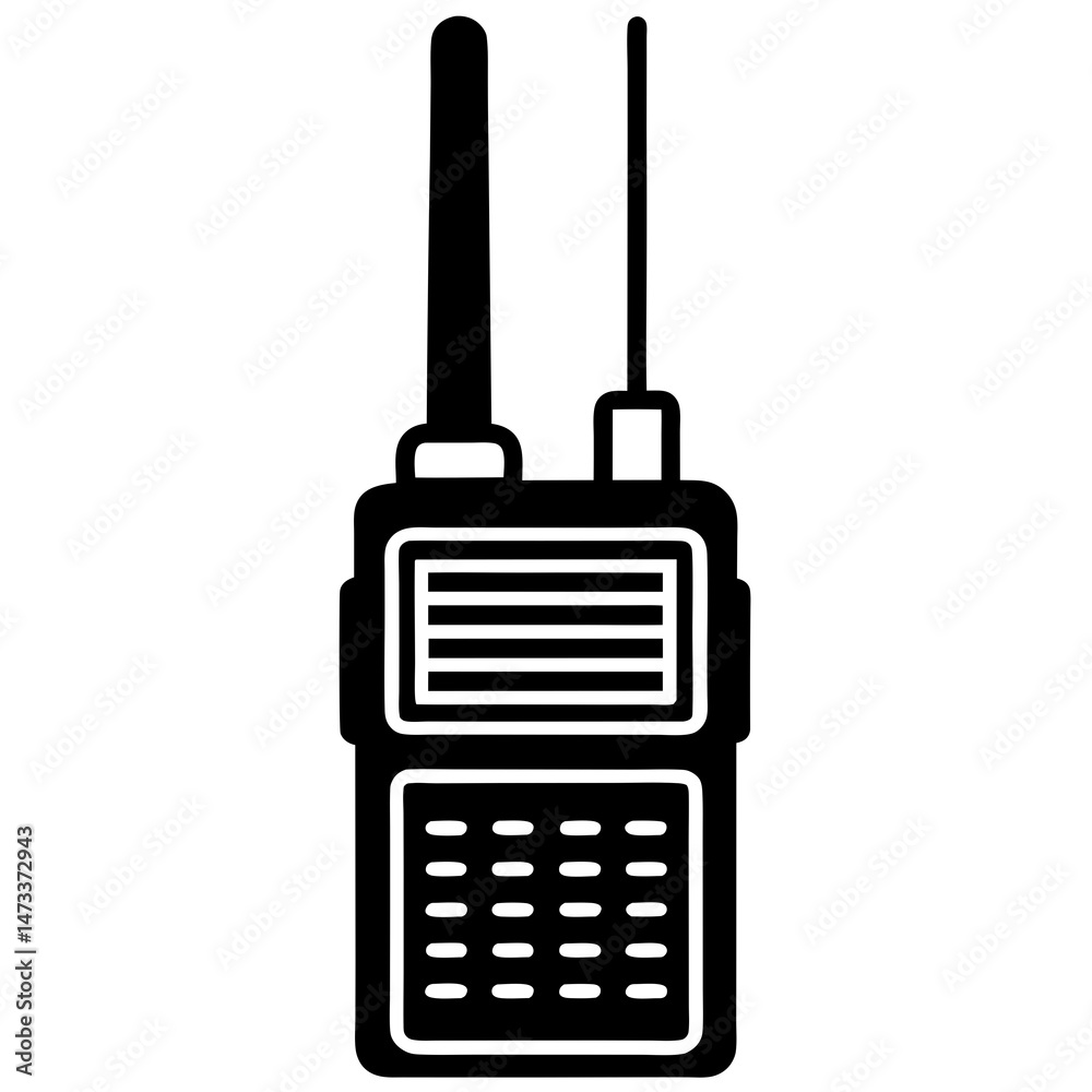 Walkie Talkie icon silhouette vector illustration Walkie Talkie icon silhouette vector illustration