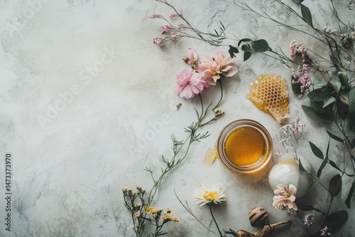 Honeycomb and Flowers Arrangement