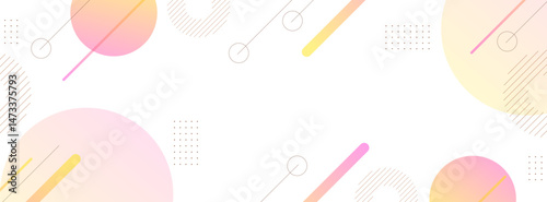 Banner background, geometric simple design,shape, orange and purple, line, vector illustration