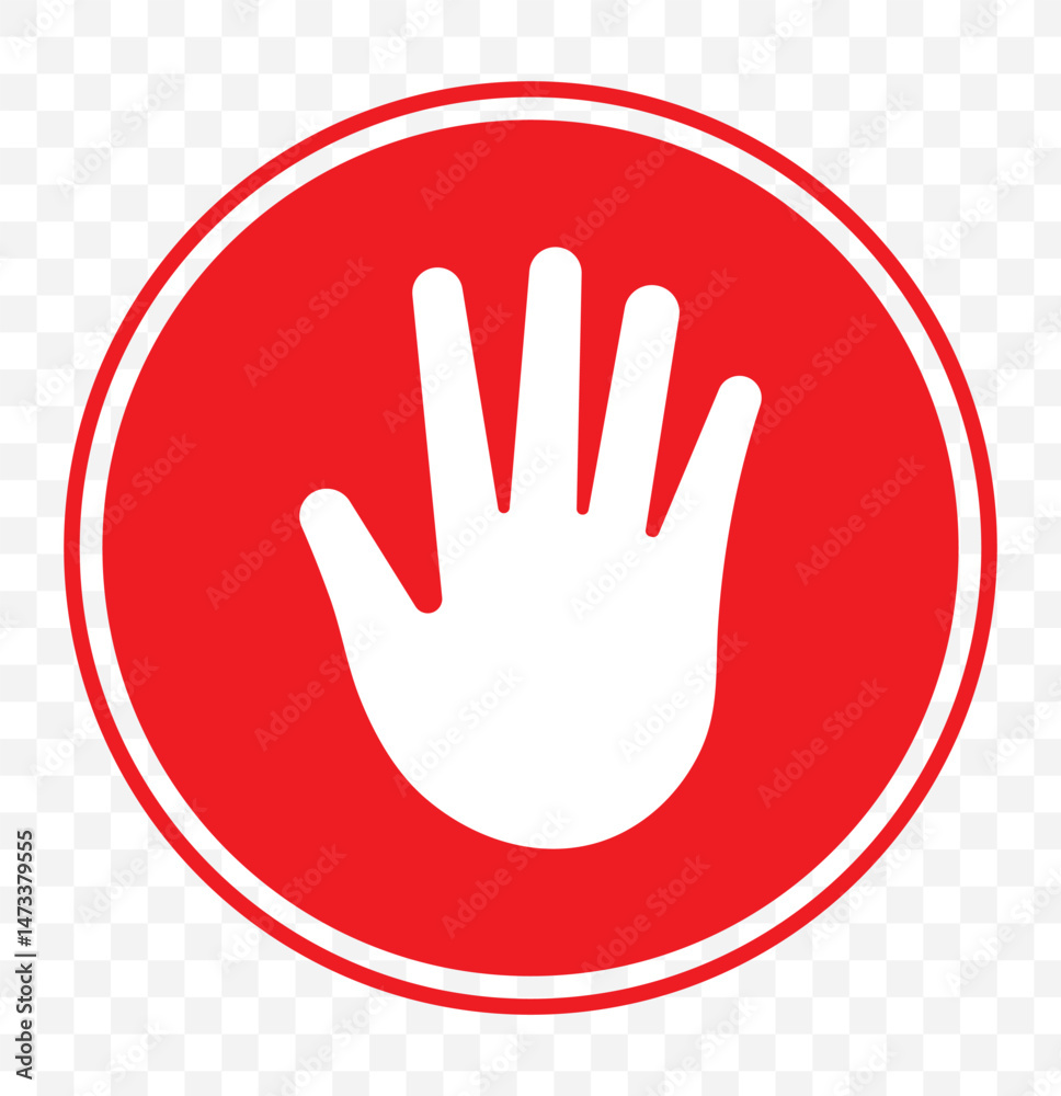 Obraz premium Stop, do not cross, ban, forbidden and alert icon set. Stop sign red color isolated. Vectors stop hand sign vector illustration. EPS 10