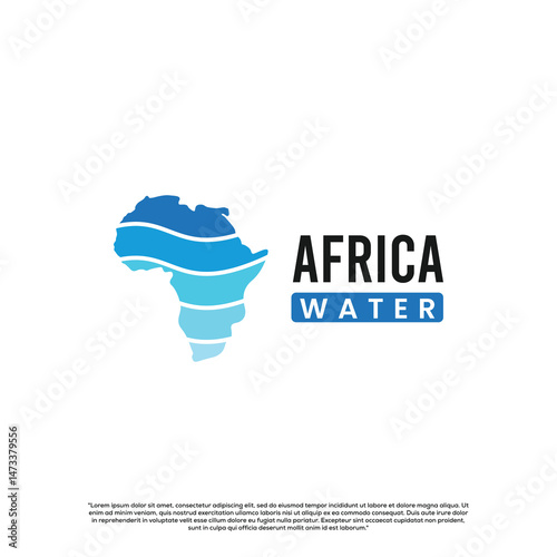 Africa water logo design modern concept