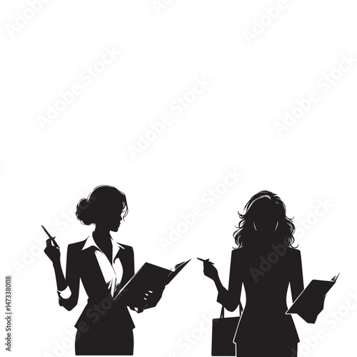 Confident Businesswoman Silhouette

Woman Holding Notebook Vector

Female Professional Pose Set