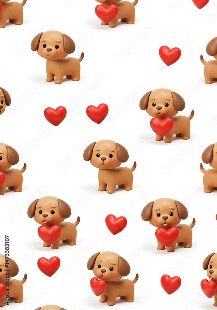 Fototapeta premium Heartfelt Hound Harmony AI Generated