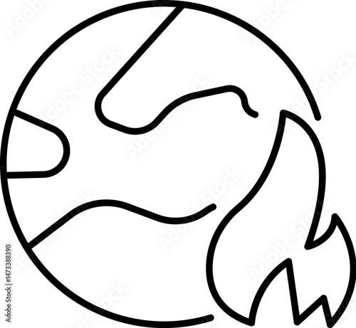 Global Warming Minimalistic Sign for Web and Graphic Design, Apps, Banners, Social Network and Cards