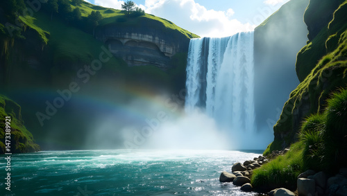 waterfall in the mountains