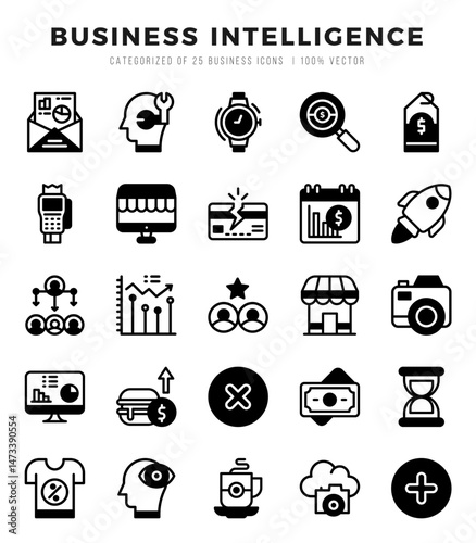 Business Intelligence Icon Bundle 25 Icons for Websites and Apps