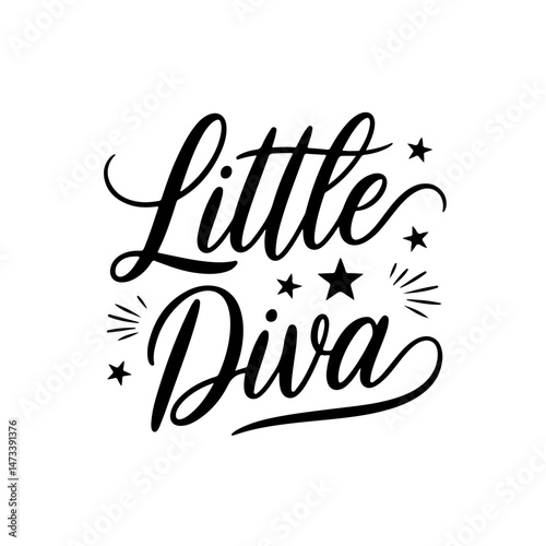 Little Diva. Baby Shower Vector Design Isolated on White Background