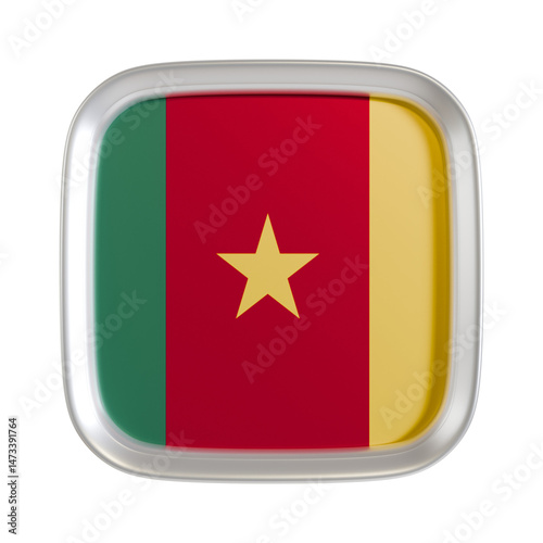 cameroon flag 3d square icon. Free Download cameroon flag 3d square icon. - GFXLoad