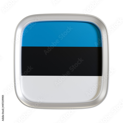 Estonia flag 3d square icon.