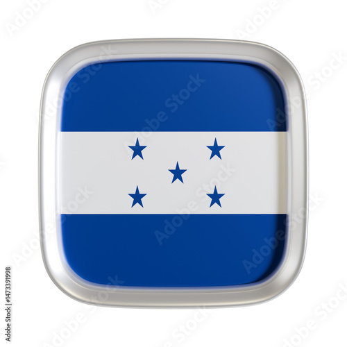 Honduras flag 3d square icon.