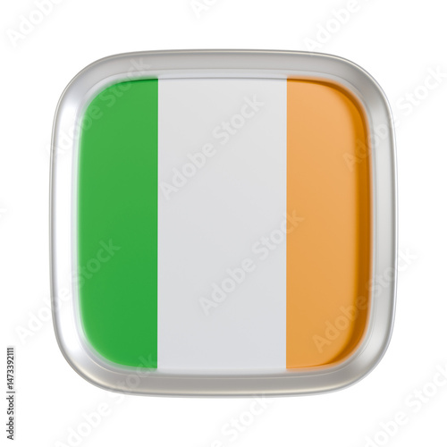 Free Download Ireland flag 3d square icon. - GFXLoad
