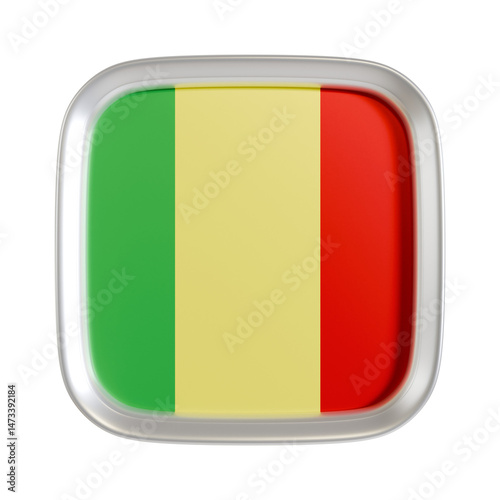 Mali flag 3d square icon. Free Download Mali flag 3d square icon. - GFXLoad