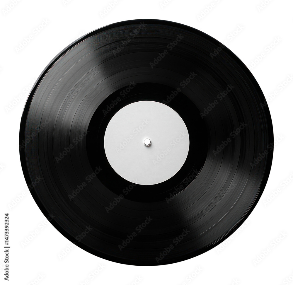 Obraz premium PNG Vinyl album cover mockup record music black.